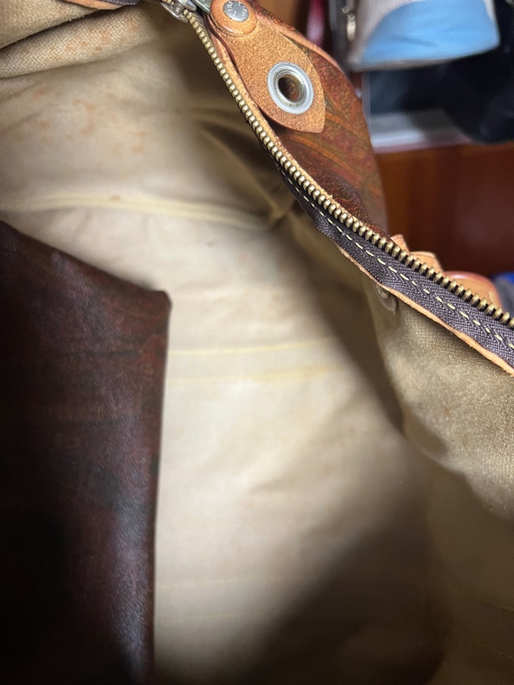 Etro Leather Duffel Travel Bag - Brown - Picture 11 of 11